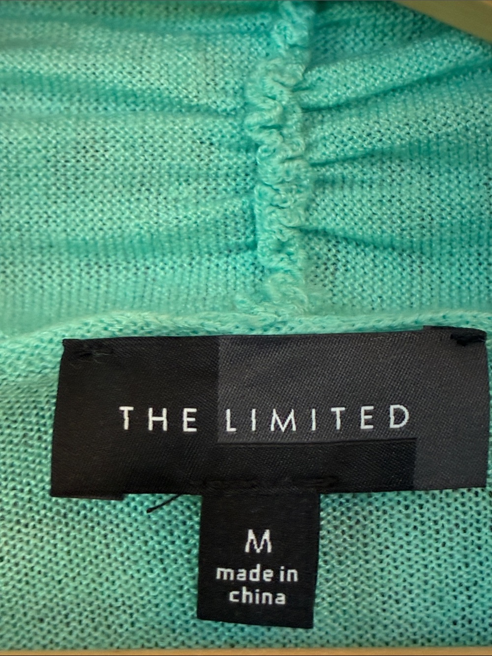 The Limited Aqua Blue Faux Wrap Top Ruched - Picture 6 of 8